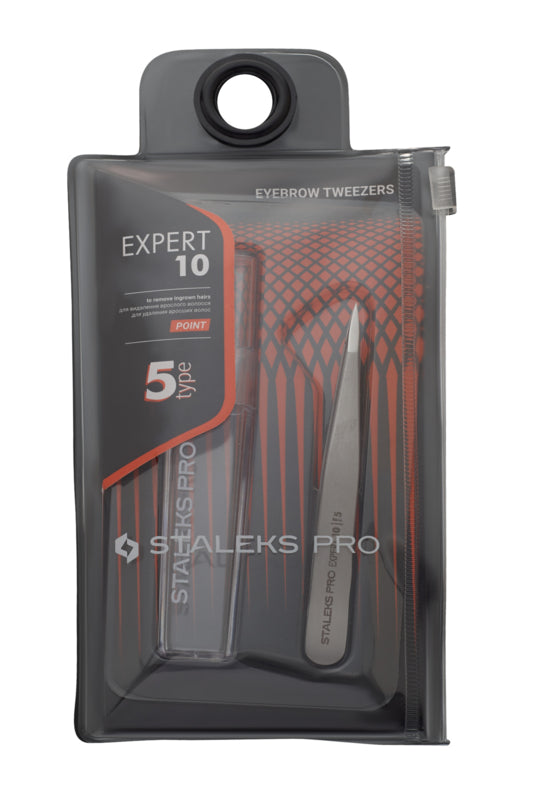 Staleks Pro Eyebrow Tweezers Expert 10 Type 5 Point (TE-10/5)