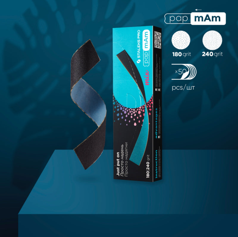 Staleks Pro PapmAm Mix Straight Nail File 50 pcs (DFCMix-22-180/240)