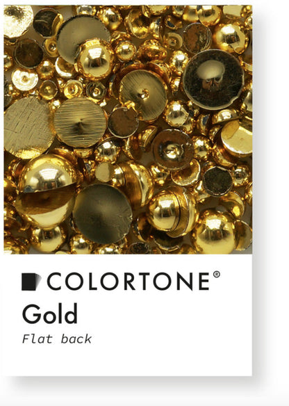 Colortone Flatback Pearls Gold