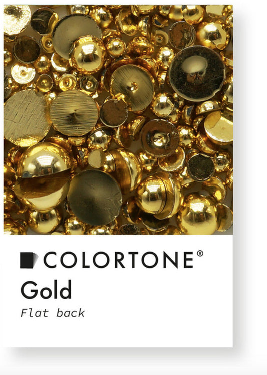 Colortone Flatback Pearls Gold