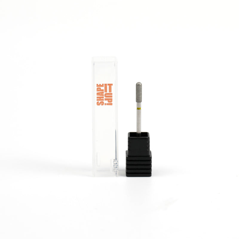 Shape It Up Diamond Frees Bit Cylinder Rounded Medium 3.0mm Yellow (Manicure Pedicure)