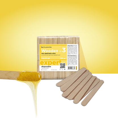 Staleks Pro Expert Wooden Wax Applicator Stick Wide 150x17cm 100 Pieces (DSW-10)