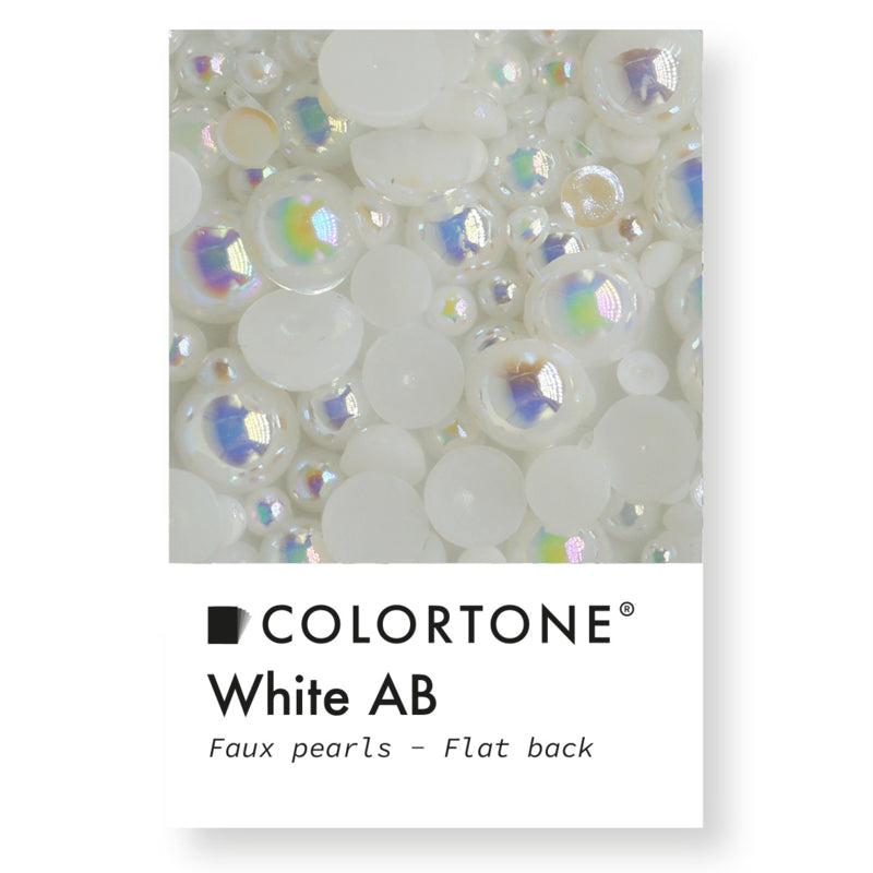 Colortone Flatback Pearls White AB