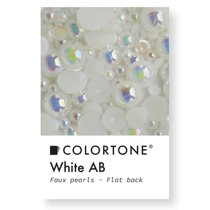 Colortone Flatback Pearls White AB