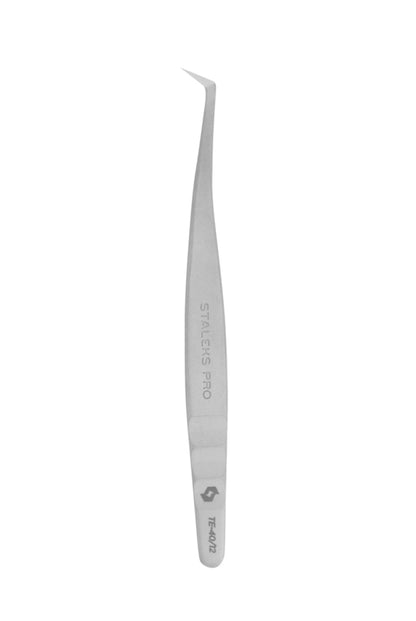 Staleks Pro Eyelash Tweezers Expert 40 Type 12 Curved for Volume Lash Extensions (TE-40/12)