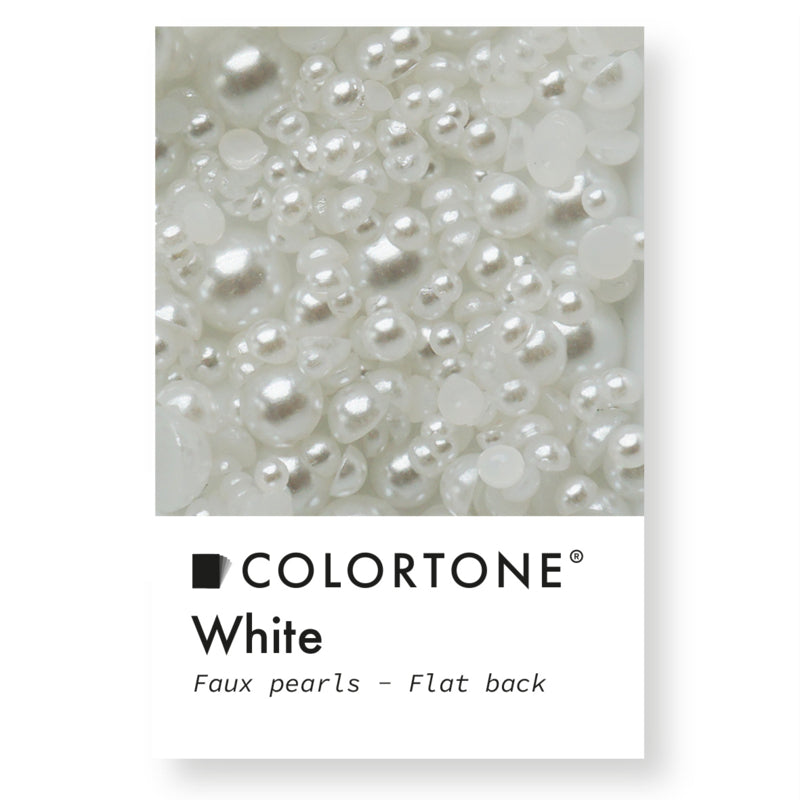 Colortone Flatback Pearls White