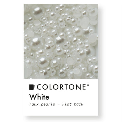 Colortone Flatback Pearls White