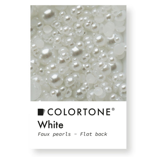 Colortone Flatback Pearls White