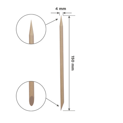 Staleks Pro Wooden Cuticle Pusher Sticks 150 mm 100 Pieces (DOS-10-100)