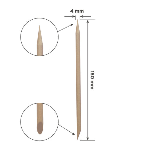 Staleks Pro Wooden Cuticle Pusher Sticks 150 mm 100 Pieces (DOS-10-100)