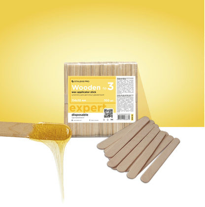 Staleks Pro Expert Wooden Wax Applicator Stick Narrow 114x10cm 100 Pieces (DSW-30)