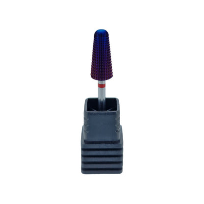 Shape It Up Carbide Bur Bit Purple Rounded Volcano Cone 2-Way Fine Red (Manicure Pedicure)