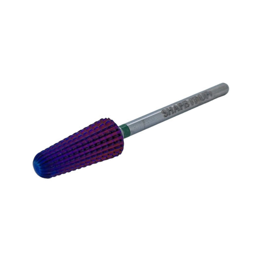 Shape It Up Carbide Bur Bit Purple Rounded Volcano Cone 2-Way Coarse Green (Manicure Pedicure)