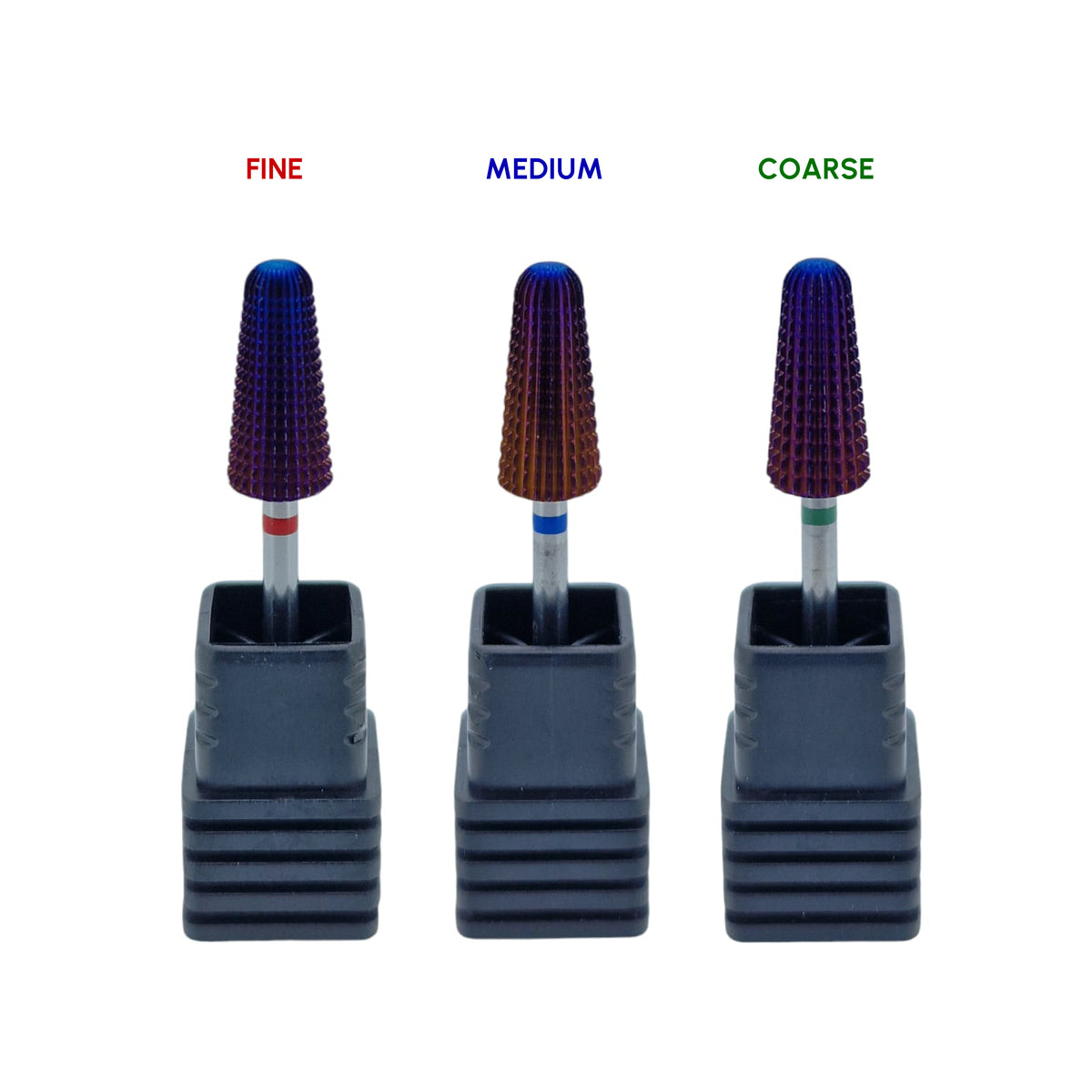 Shape It Up Carbide Bur Bit Purple Rounded Volcano Cone 2-Way Medium Blue (Manicure Pedicure)