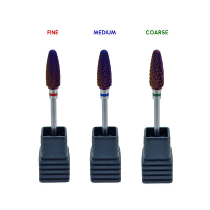 Shape It Up Carbide Bur Bit Purple Flame Coarse Green (Manicure Pedicure)