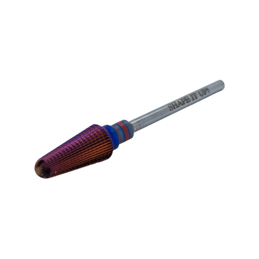 Shape It Up Carbide Bur Bit Purple Tapered Tornado Fine Red (Manicure Pedicure)