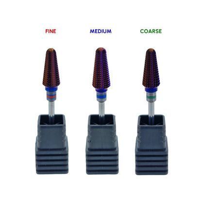 Shape It Up Carbide Bur Bit Purple Tapered Tornado Fine Red (Manicure Pedicure)