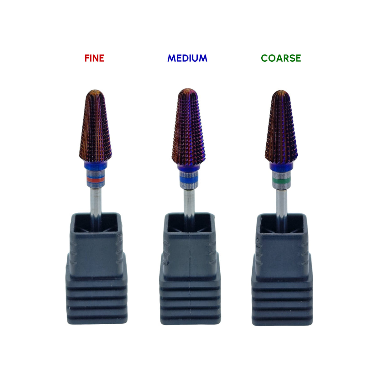 Shape It Up Carbide Bur Bit Purple Tapered Tornado Coarse Green (Manicure Pedicure)