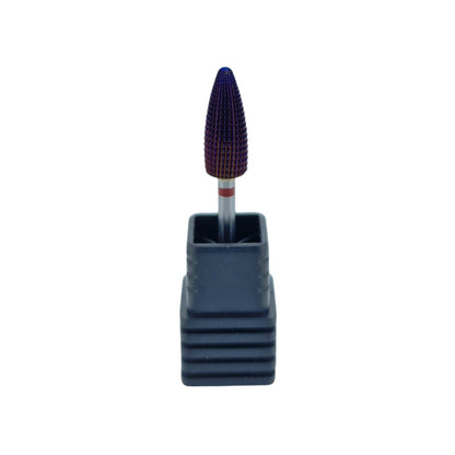 Shape It Up Carbide Bur Bit Purple Typhoon Flame 2-Way Fine Red (Manicure Pedicure)