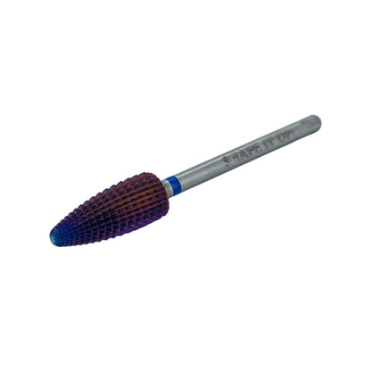 Shape It Up Carbide Bur Bit Purple Typhoon Flame 2-Way Medium Blue (Manicure Pedicure)