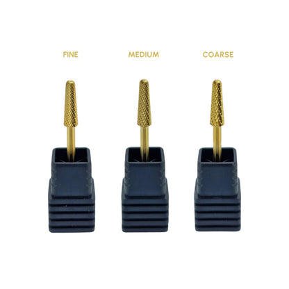 Shape It Up Carbide Bur Bit Small Rounded Cone Fine Gold Series (Manicure Pedicure)