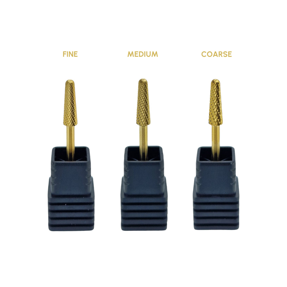 Shape It Up Carbide Bur Bit Narrow Rounded Cone Coarse Gold Series (Manicure Pedicure)
