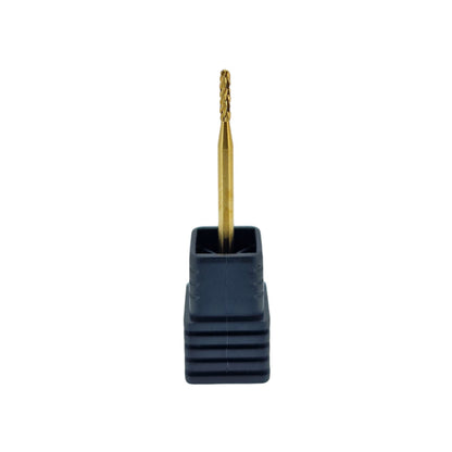 Shape It Up Carbide Bur Narrow Cylinder Round Top Coarse Green Gold Series (Manicure Pedicure)
