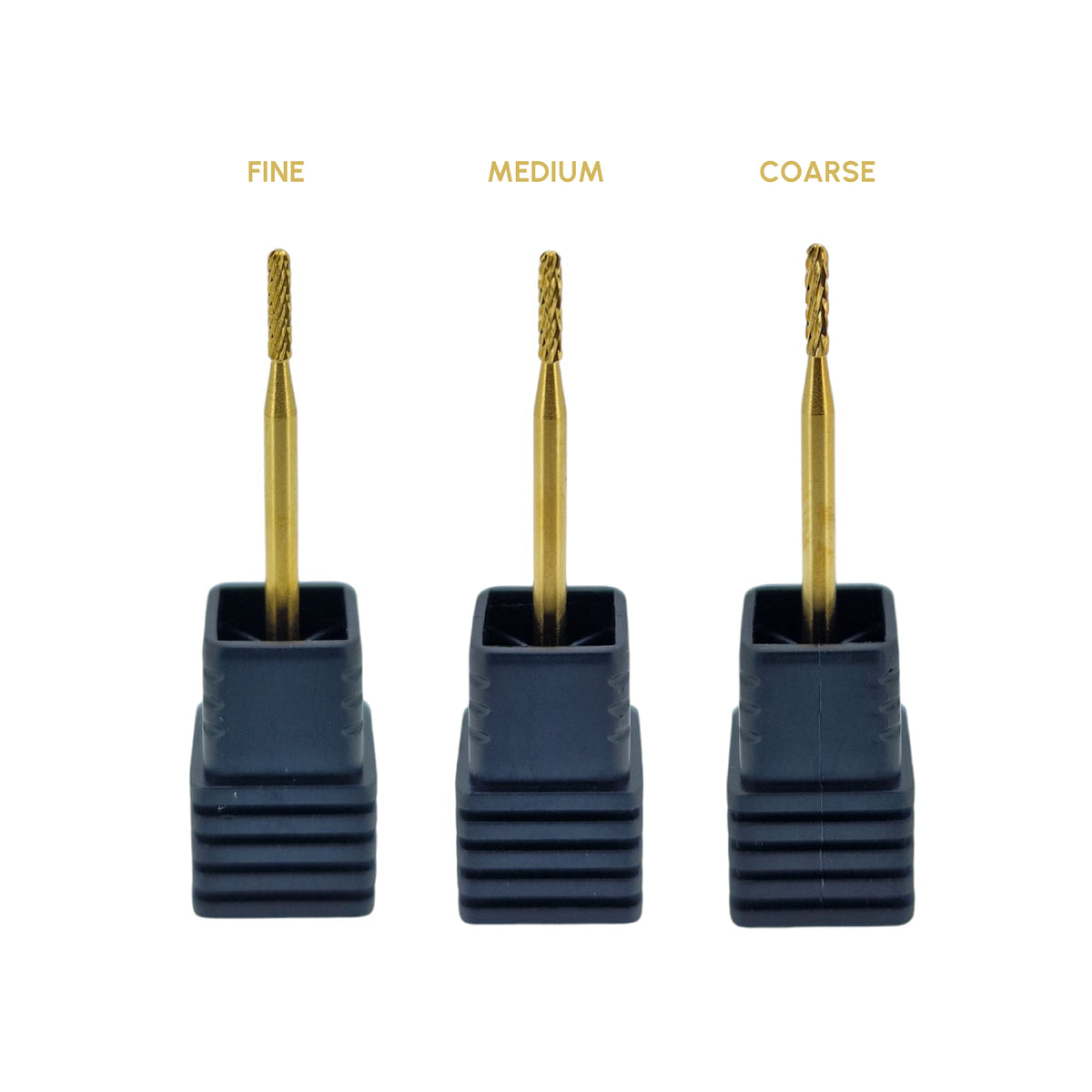 Shape It Up Carbide Bur Narrow Cylinder Round Top Coarse Green Gold Series (Manicure Pedicure)