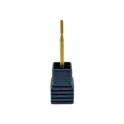 Shape It Up Carbide Bur Narrow Cylinder Round Top Fine Red Gold Series (Manicure Pedicure)