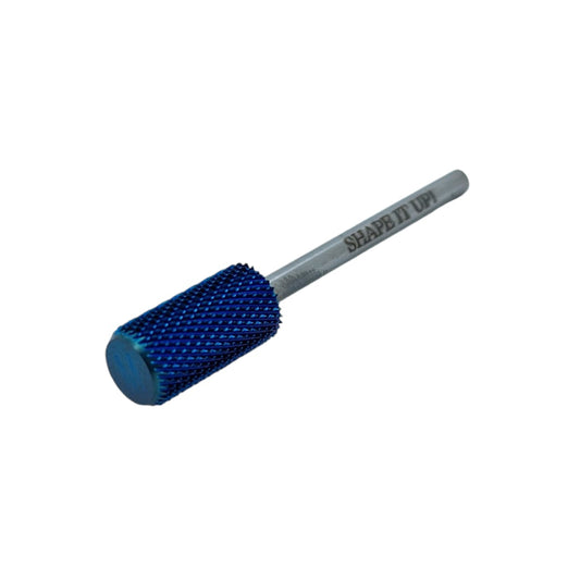 Shape It Up Carbide Safety Frees Bit Large Cylinder Smooth Flat Top Medium Blue (Manicure Pedicure)