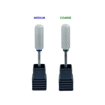 Shape It Up Ceramic Milling Bit Large Cylinder Round Top Coarse Green (Pedicure)