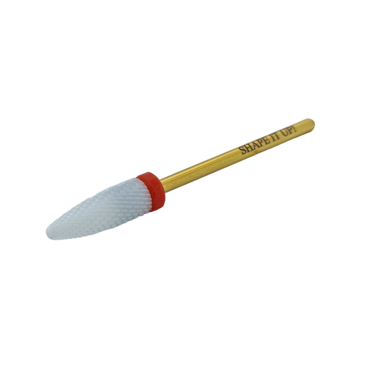 Shape It Up Ceramic Milling Bit Long Flame Fine Red Gold Series (Manicure Pedicure)