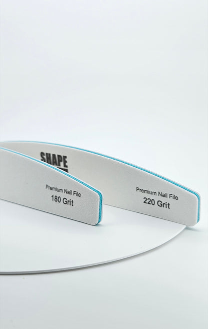 Shape It Up Premium Half Moon Nail File 180/220 (10 pieces)