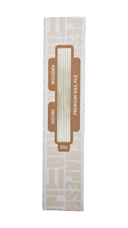 Shape It Up Premium Wooden Thin Straight File 120/180 (20 pieces)
