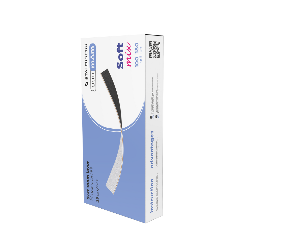 Staleks Pro Expert 22 PapmAm Straight File Soft Foam 25 pcs (DFCEMix-20-100/180)