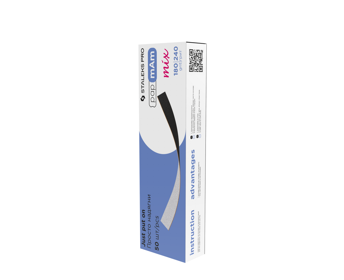 Staleks Pro Expert 22 PapmAm Straight File 50 pcs (DFCEMix-22-180/240)
