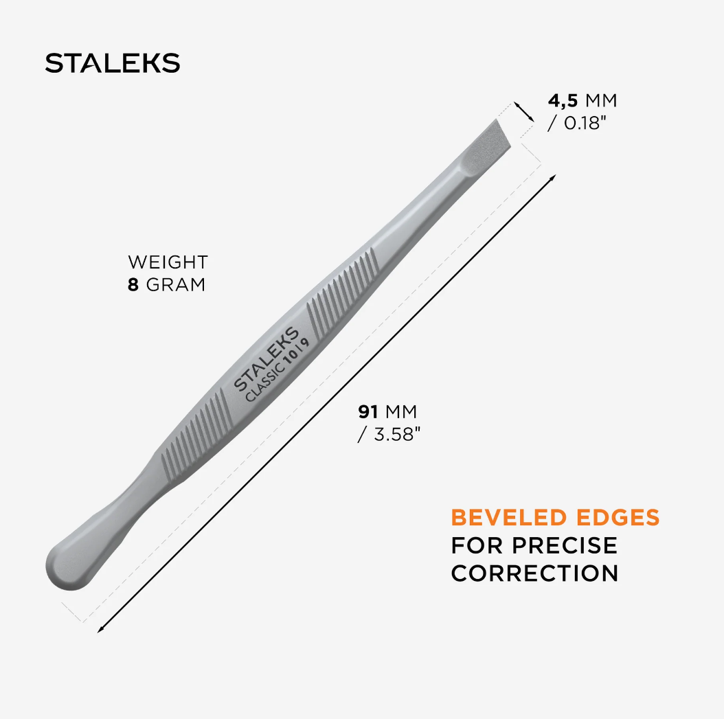 Staleks Eyebrow Tweezers Classic 10 Type 8 Breed Recht (TC-10/8)
