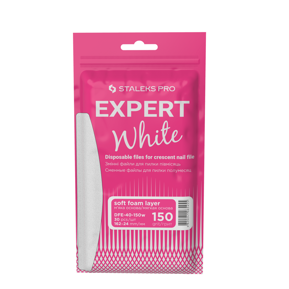 Staleks Pro Expert 40 Disposable Files Half Moon With Foam 30 pcs (DFE-40 series)