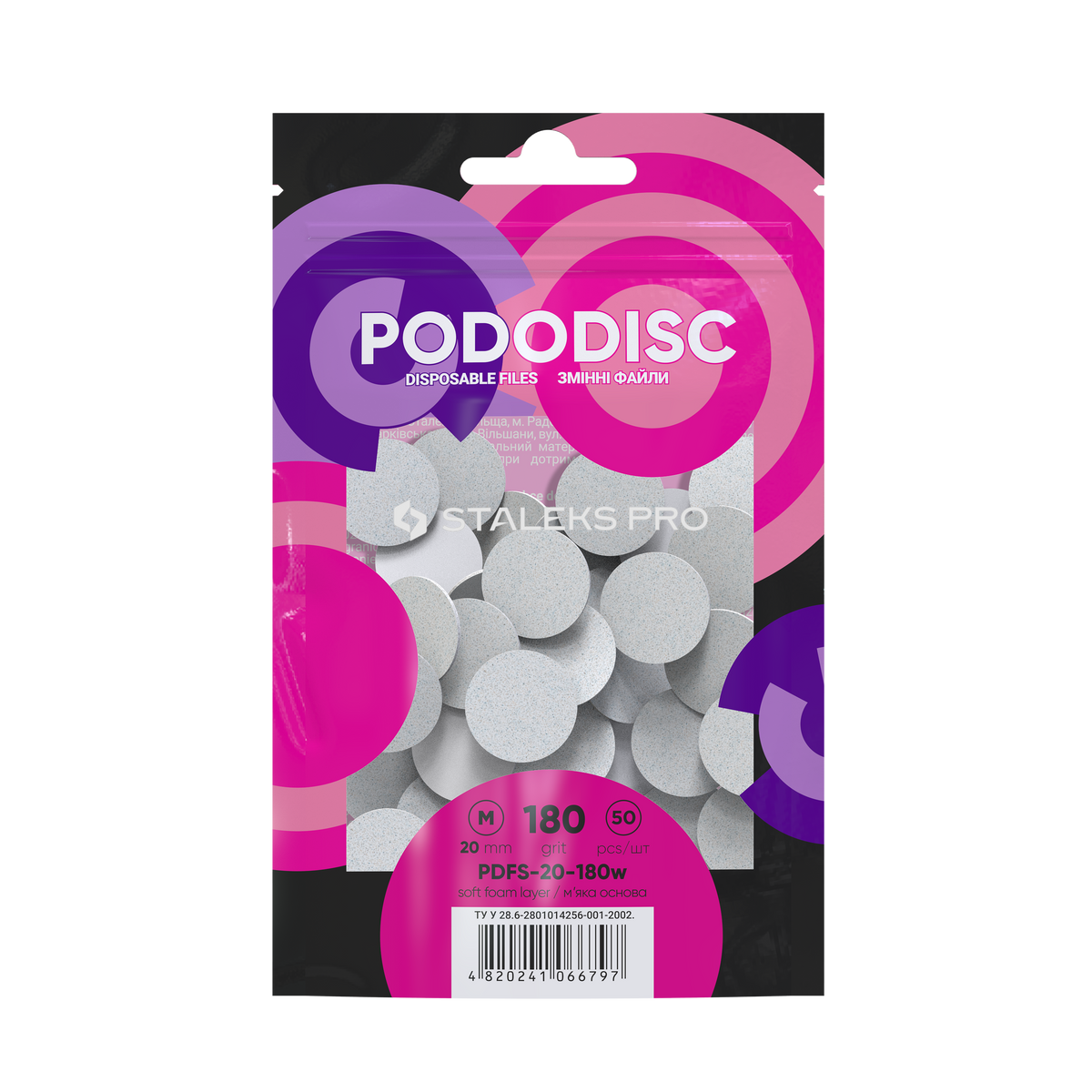 Staleks Soft Base Refill Pads For Pododisc M White (50 pc) (PDFS-20-series)