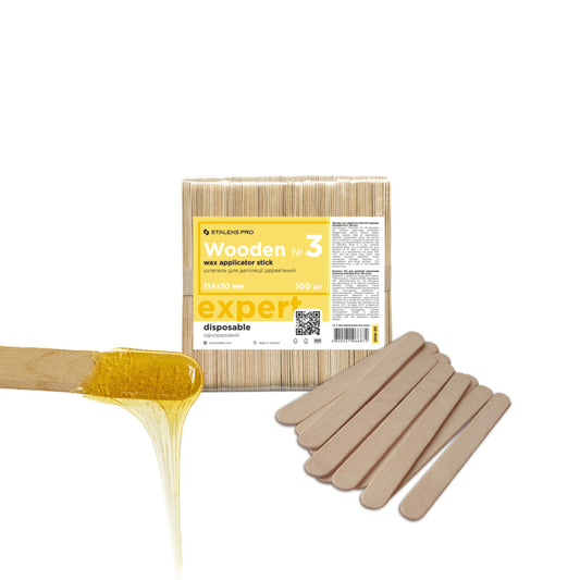 Staleks Pro Expert Wooden Wax Applicator Stick Wide 150x17cm 100 Pieces (DSW-10)