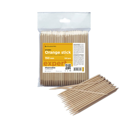 Staleks Pro Wooden Cuticle Pusher Sticks 150 mm 100 Pieces (DOS-10-100)