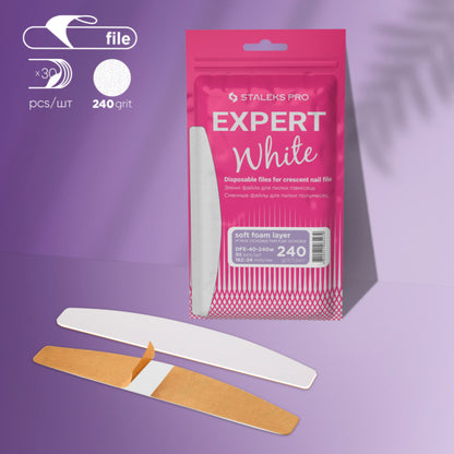 Staleks Pro Expert 40 Disposable Files Half Moon With Foam 30 pcs (DFE-40 series)