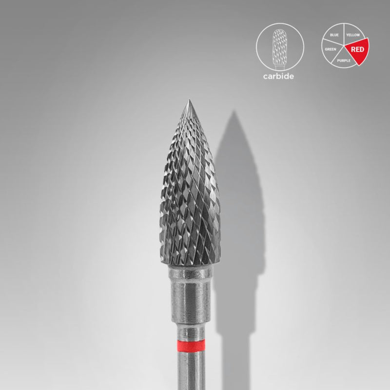 Staleks Carbide Nail Drill Bit Flame Red 5.0mm (FT10R050/13.5)