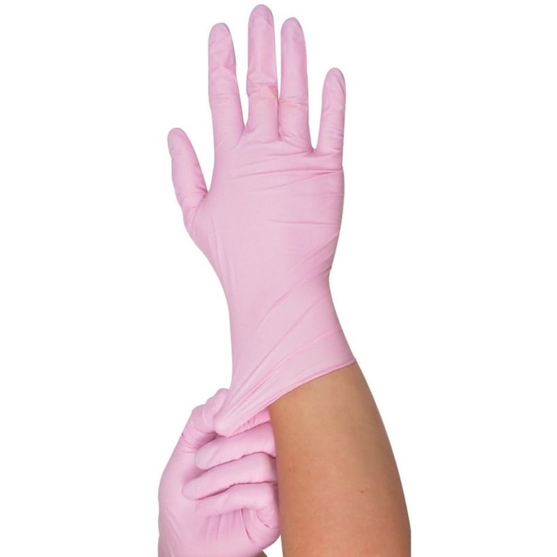 Merbach Nitrile Gloves Pink Size S