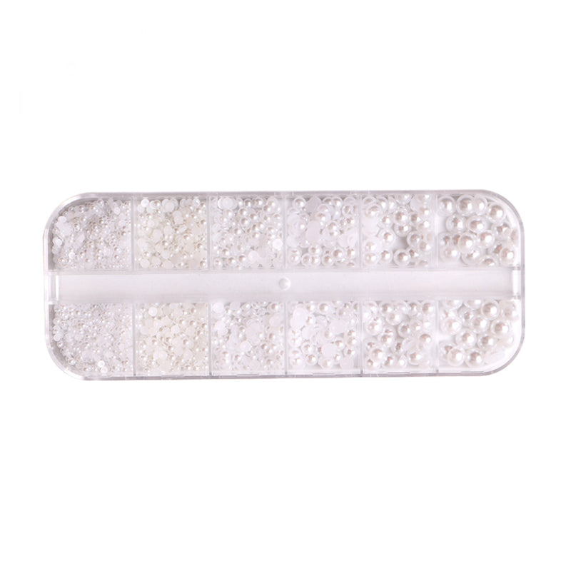 Colortone Flatback Pearls White