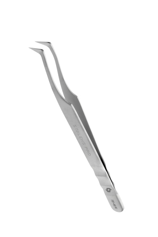 Staleks Pro Eyelash Tweezers Expert 41 Type 6 Curved for Volume Lash Extensions (TE-41/6)