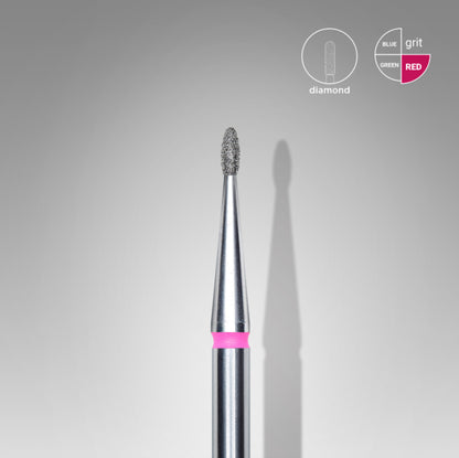 Staleks Diamond Bit Rounded Drop Red 1.2mm (Manicure Pedicure) (FA50R012/3K)