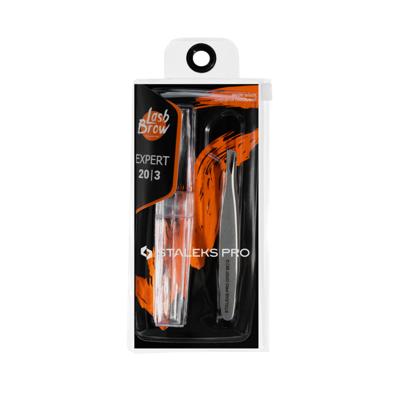 Staleks Pro Eyebrow Tweezers Expert 20 Type 3 Wide Slanted Edges (TE-20/3)