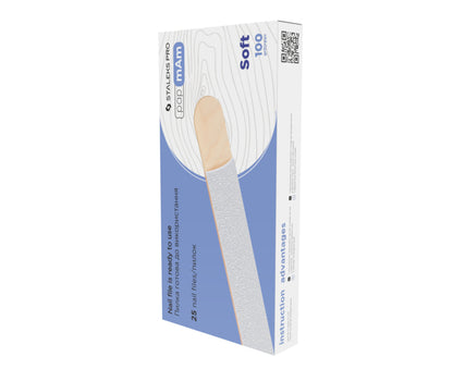 Staleks Pro Expert 20 Straight File Soft Base White + Wooden Base 25 pcs (DWCE-20 series)
