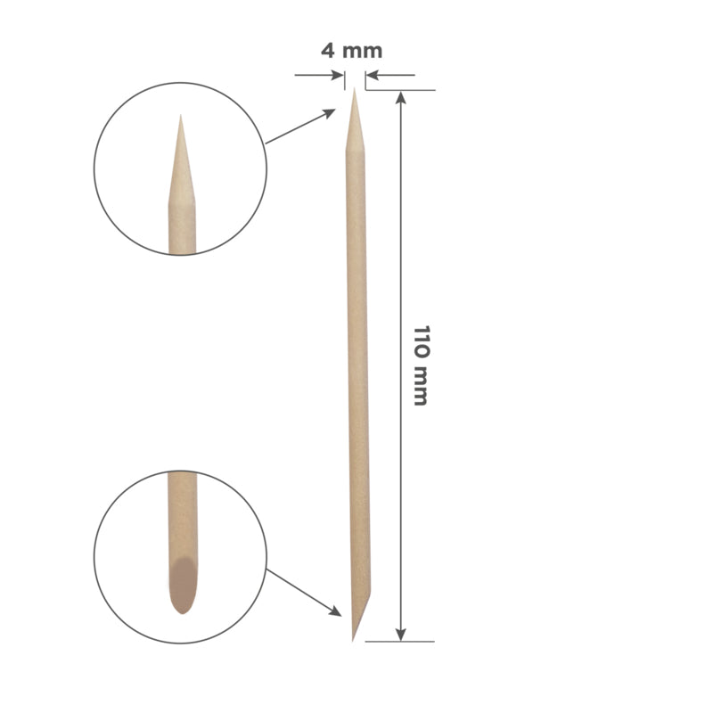 Staleks Pro Wooden Cuticle Pushers 110 mm 100 Pieces (DOS-30-100)